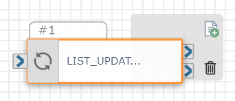The Update List Item action on a blank board